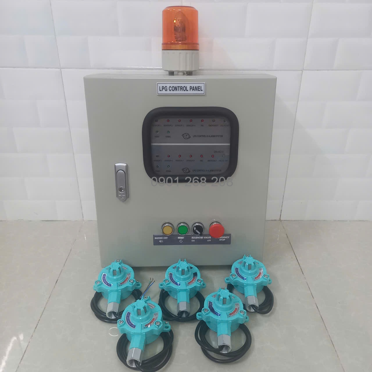 tủ báo rò rỉ gas 5 kênh đầu dò phòng nổ
